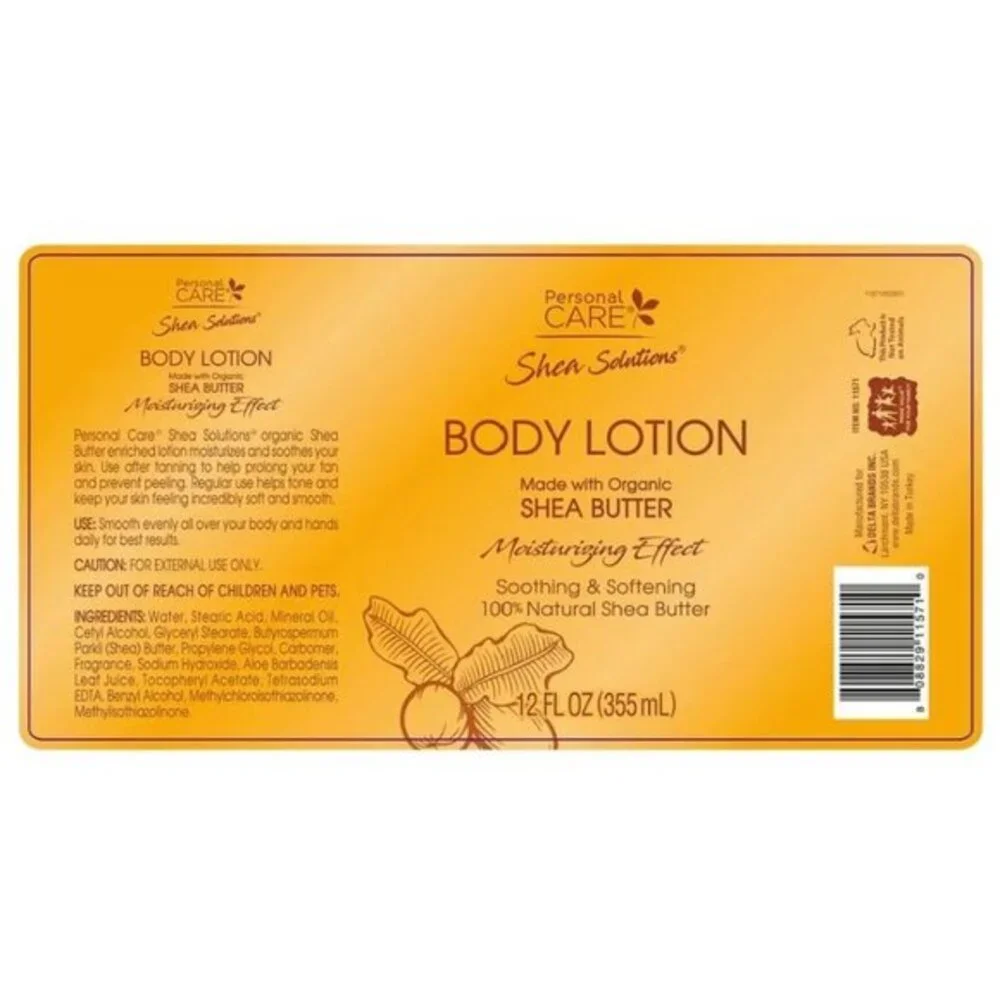 Shea Solutions Natural Shea Butter Body Lotion Soothes & Softens Skin 12‎ oz NEW
